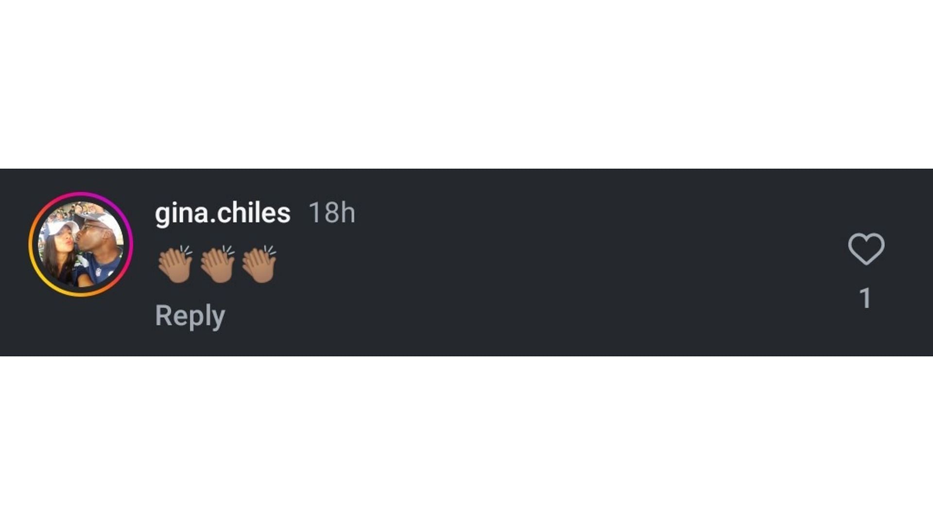 Chiles' comment on Malabuyo's post (Image via: Malabuyo's Instagram)